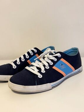 Helly Hansen Low Top Casual Canvas Sneakers Blue Orange Womens Shoe Size 9.5